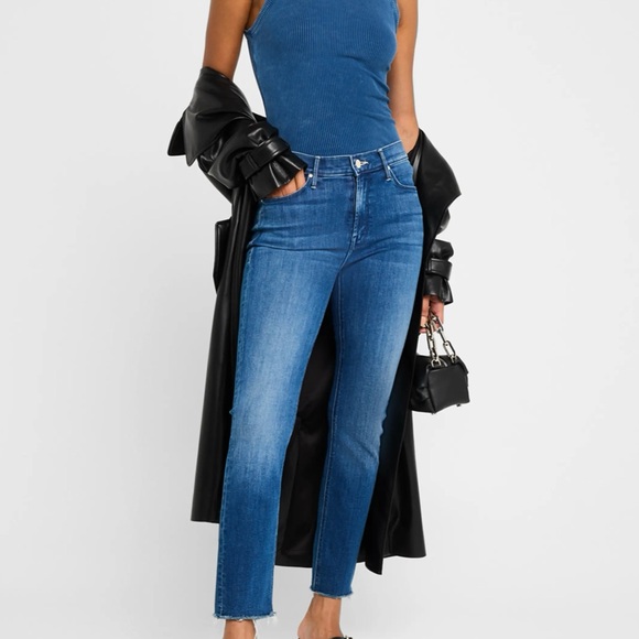MOTHER The Mid Rise Dazzler Ankle Fray  sz27  $278 - Picture 4 of 9